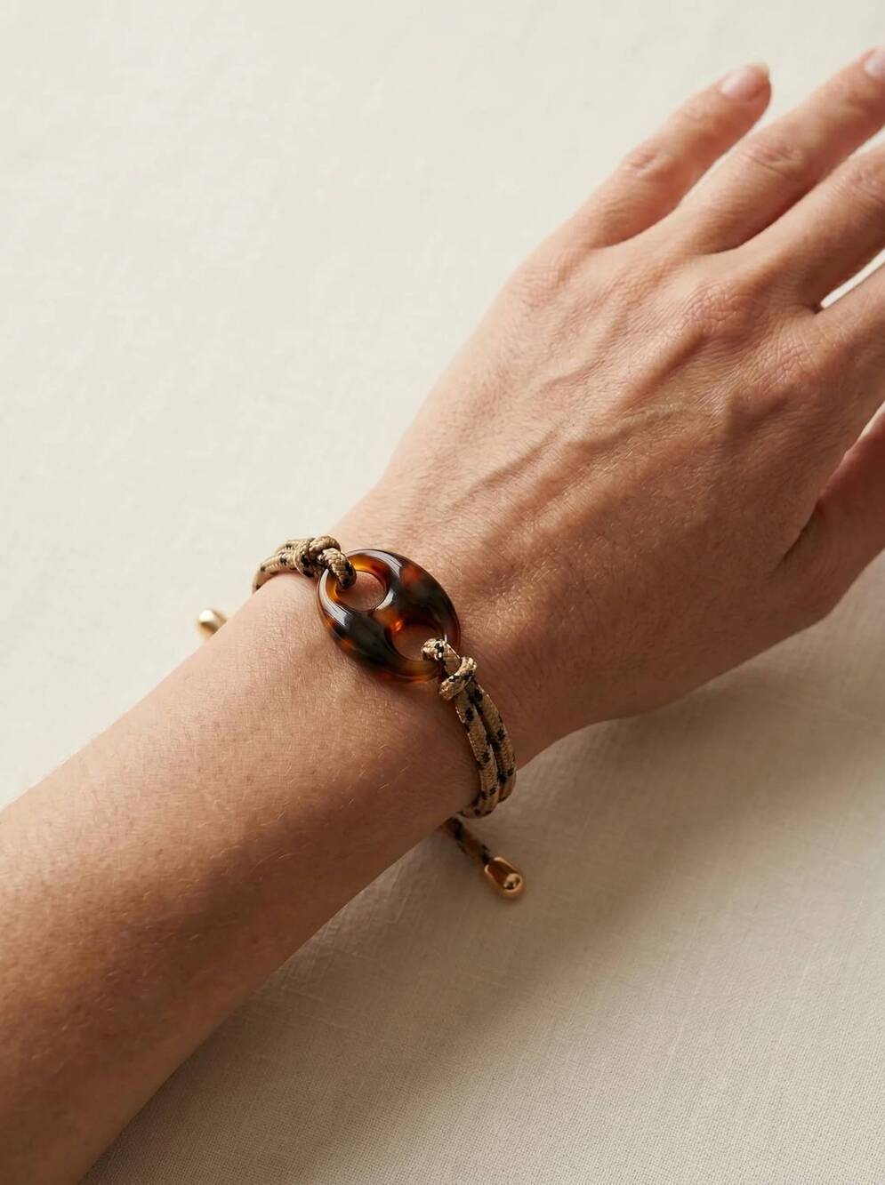 NEW MACRAE & CO women's chalet corded bracelet in brown